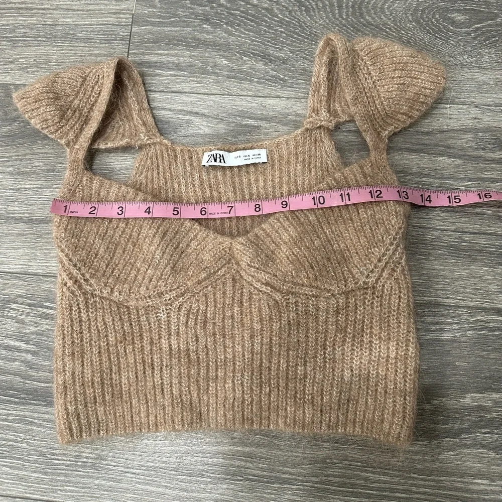 ZARA Brown Mohair Knit Sweater Top - Picture 5 of 8